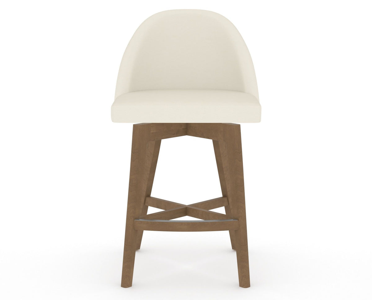 Canadel Downtown Tove Counter Stool in Pecan Washed, YJ Faux Leather, front view