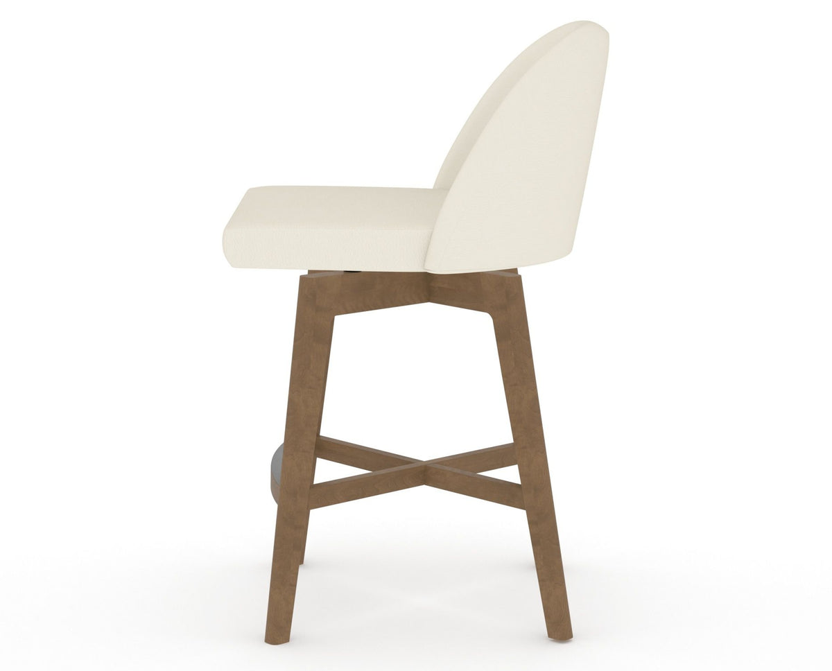 Canadel Downtown Tove Counter Stool in Pecan Washed, YJ Faux Leather, side view
