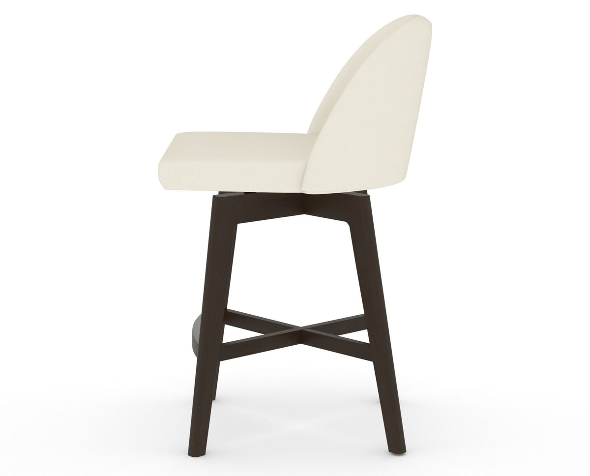 Canadel Downtown Tove Counter Stool in Davy's Grey, YJ Faux Leather, side view