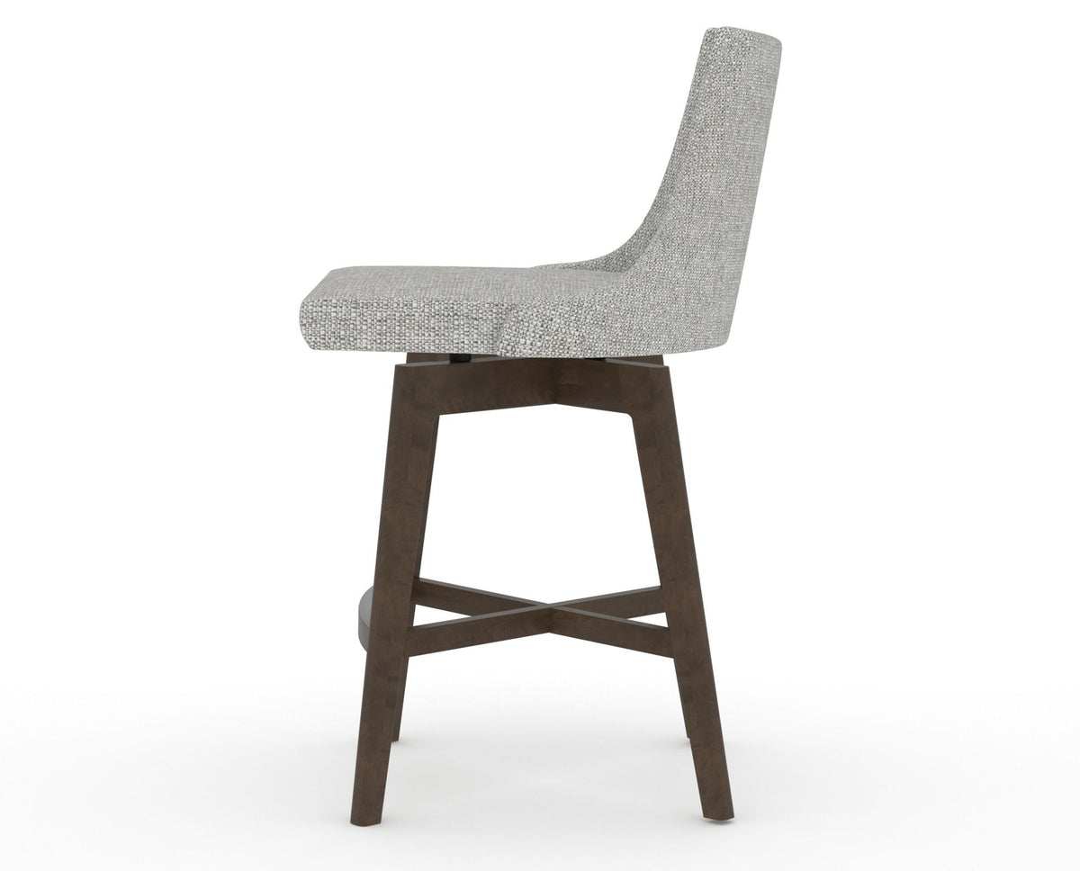 Canadel Downtown Trend Counter Stool in Hazelnut Washed, 7C Fabric, side view