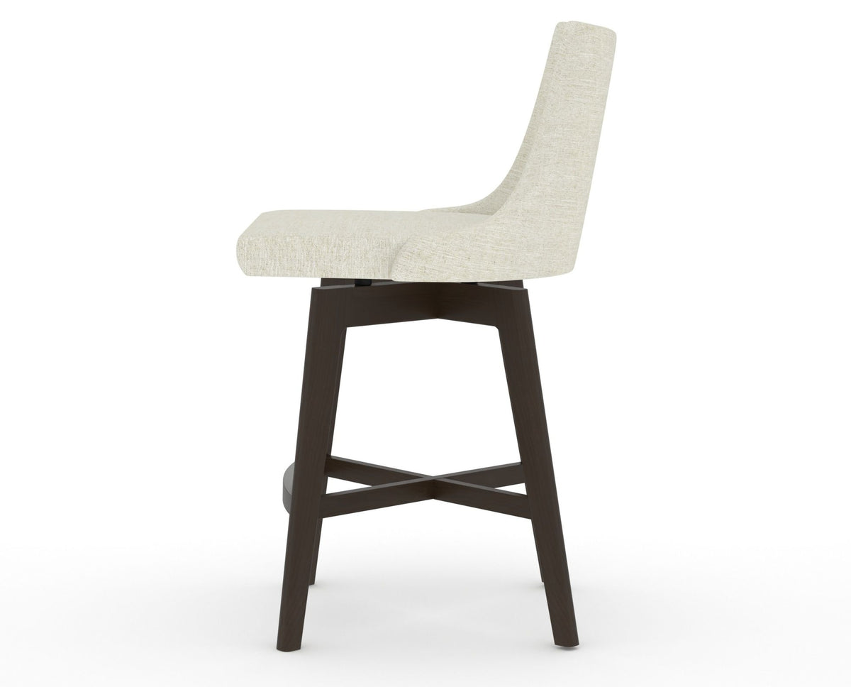 Canadel Downtown Trend Counter Stool in Davy's Grey, TW Fabric, side view