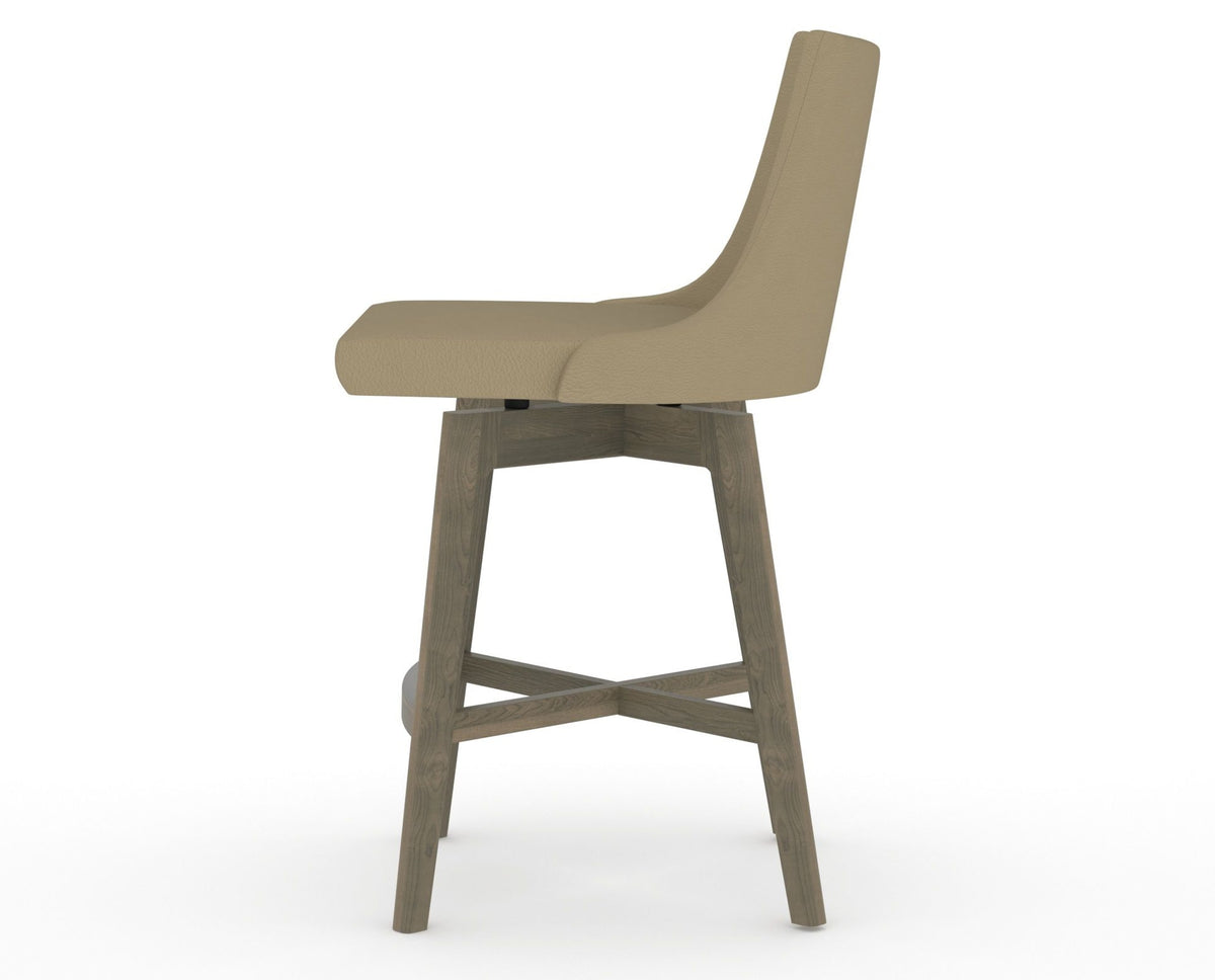 Canadel Downtown Trend Counter Stool in Shadow, XY Faux Leather, side view