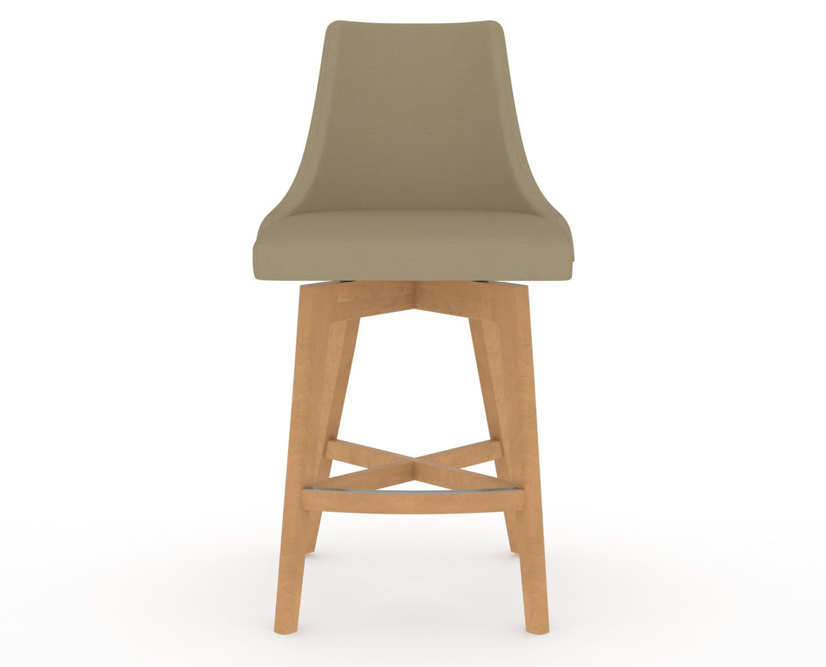 Canadel Downtown Trend Counter Stool in Caramel Washed, XY Faux Leather, front view