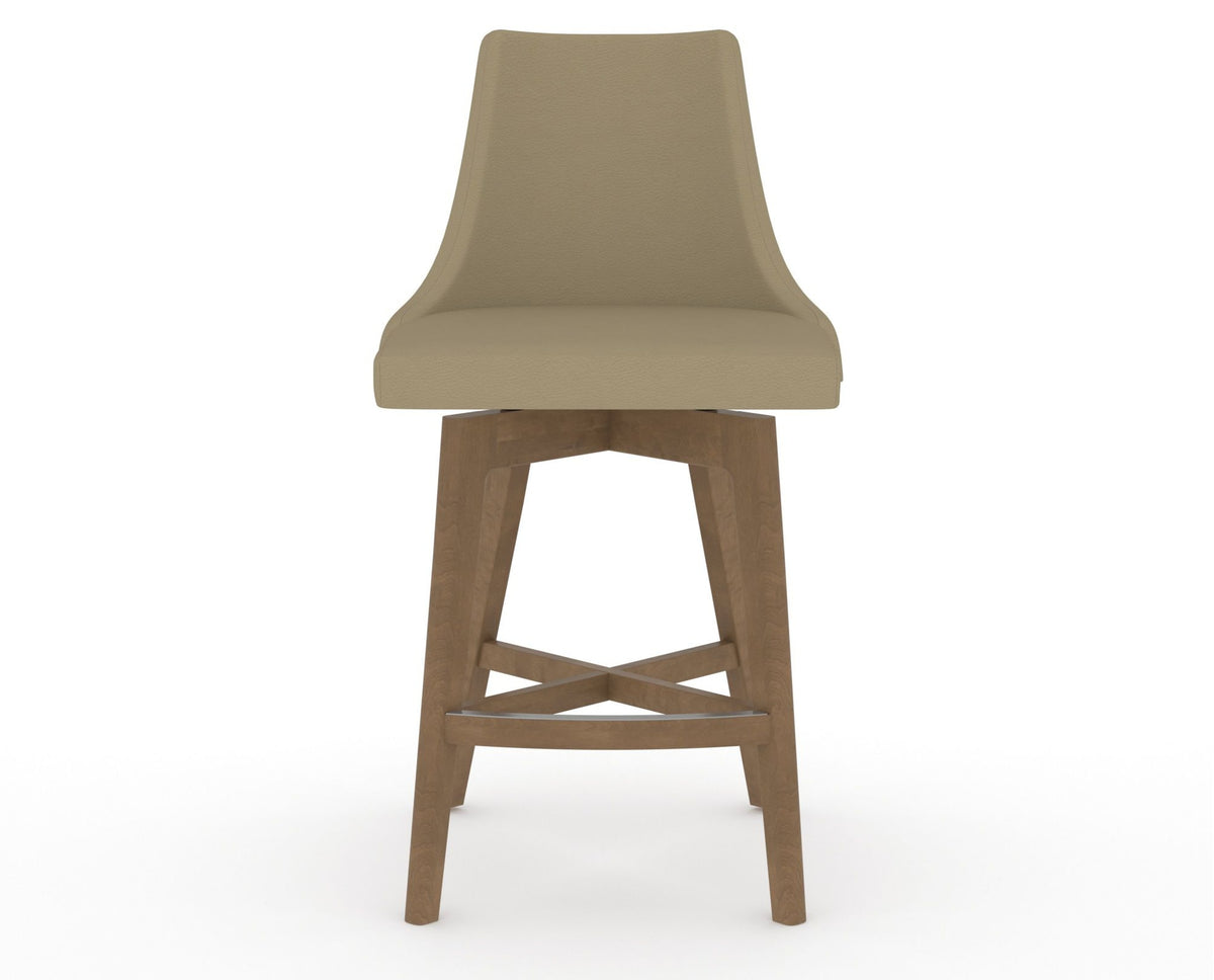 Canadel Downtown Trend Counter Stool in Pecan Washed, XY Faux Leather, front view