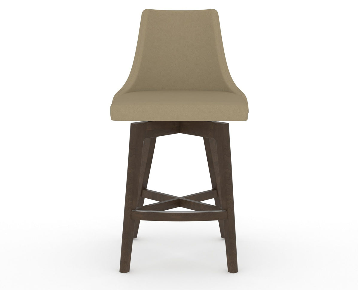 Canadel Downtown Trend Counter Stool in Hazelnut Washed, XY Faux Leather, front view