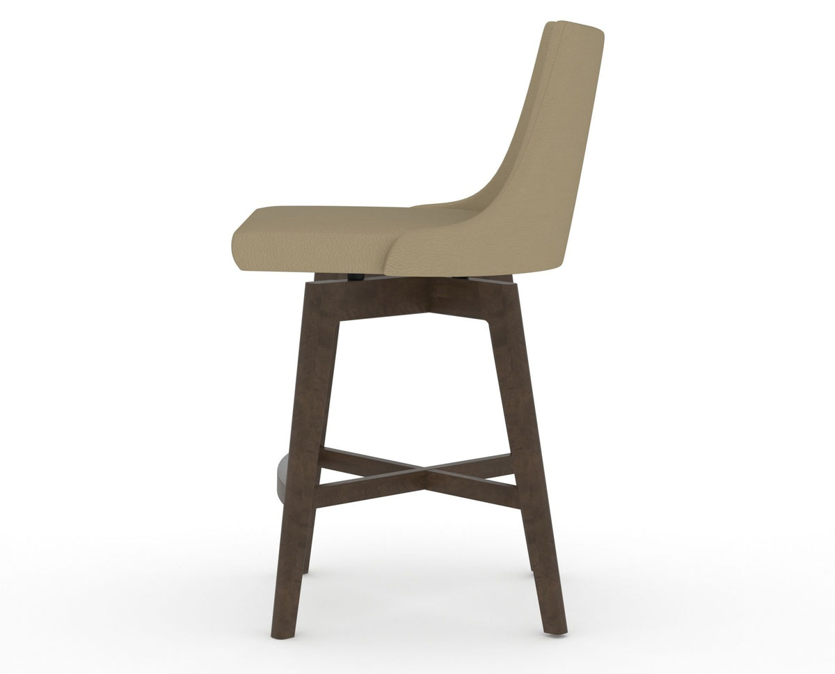 Canadel Downtown Trend Counter Stool in Hazelnut Washed, XY Faux Leather, side view