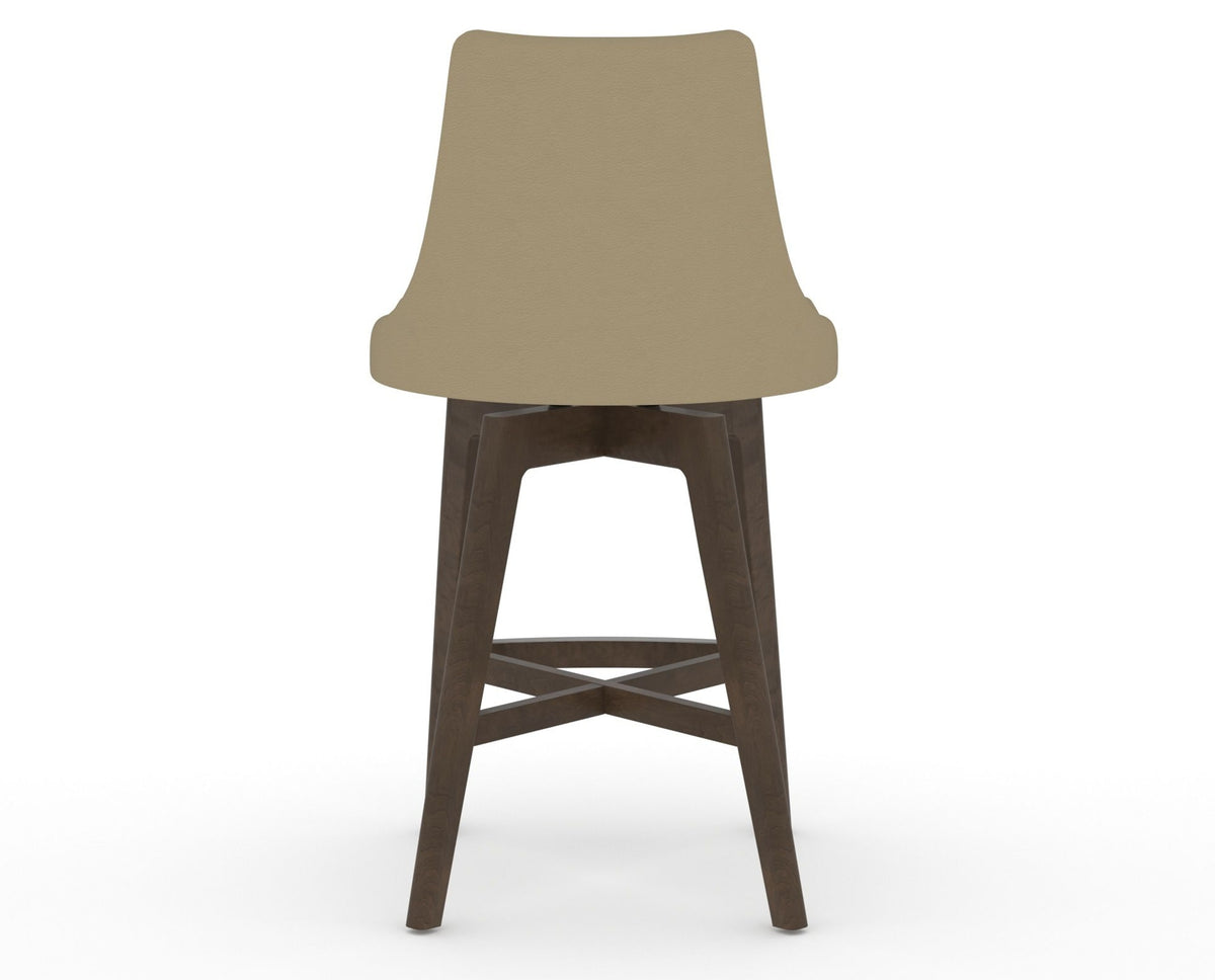 Canadel Downtown Trend Counter Stool in Hazelnut Washed, XY Faux Leather, back view
