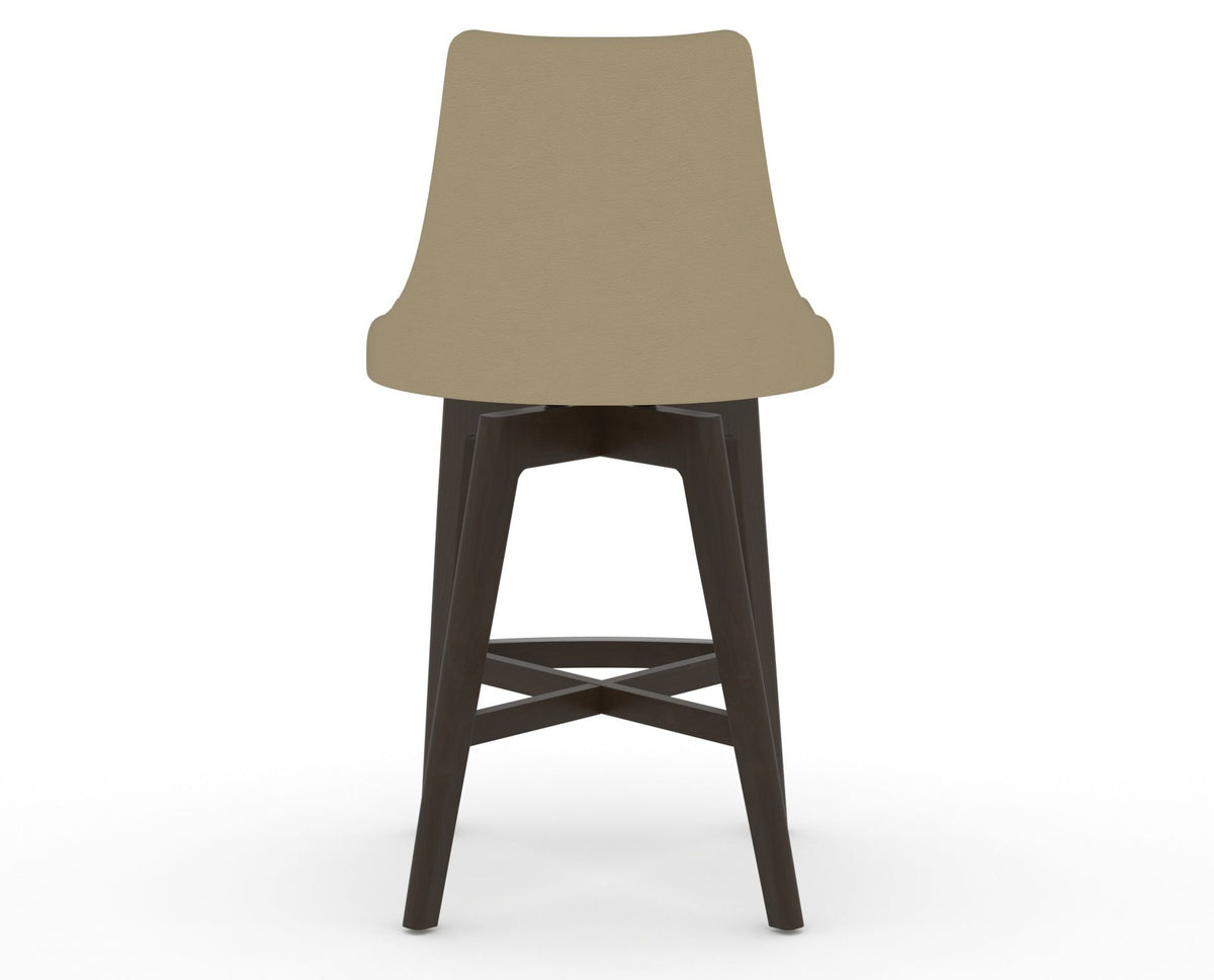 Canadel Downtown Trend Counter Stool in Davy's Grey, XY Faux Leather, back view