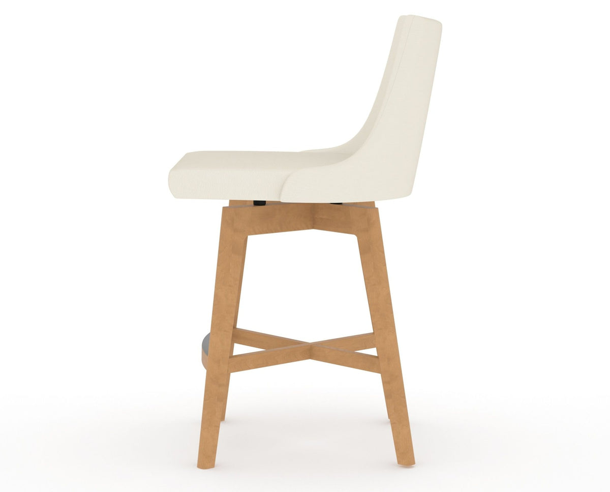 Canadel Downtown Trend Counter Stool in Caramel Washed, YJ Faux Leather, side view