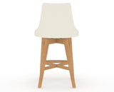 Canadel Downtown Trend Counter Stool in Caramel Washed, YJ Faux Leather, back view