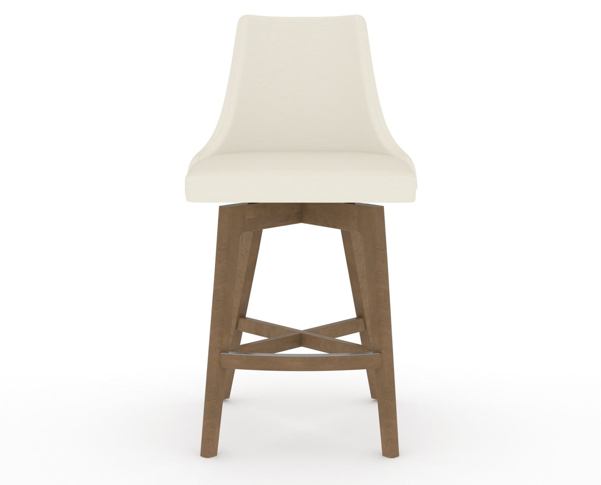 Canadel Downtown Trend Counter Stool in Pecan Washed, YJ Faux Leather, front view
