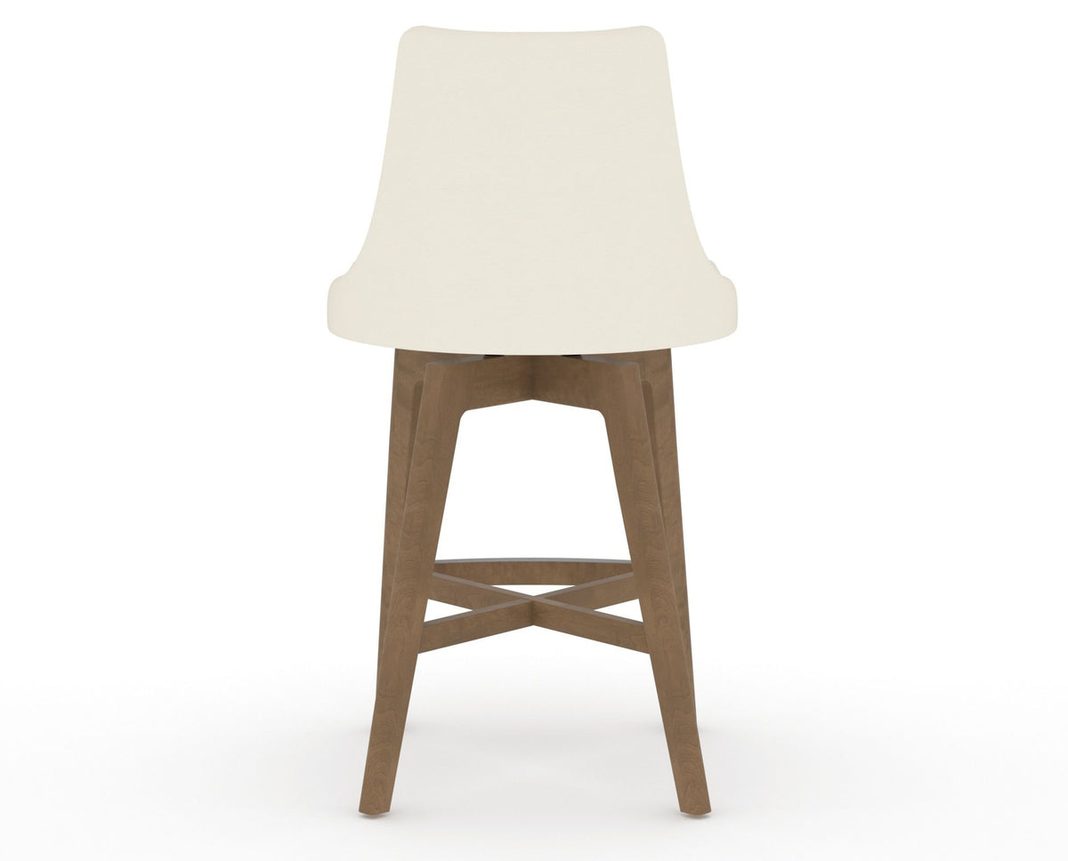 Canadel Downtown Trend Counter Stool in Pecan Washed, YJ Faux Leather, back view