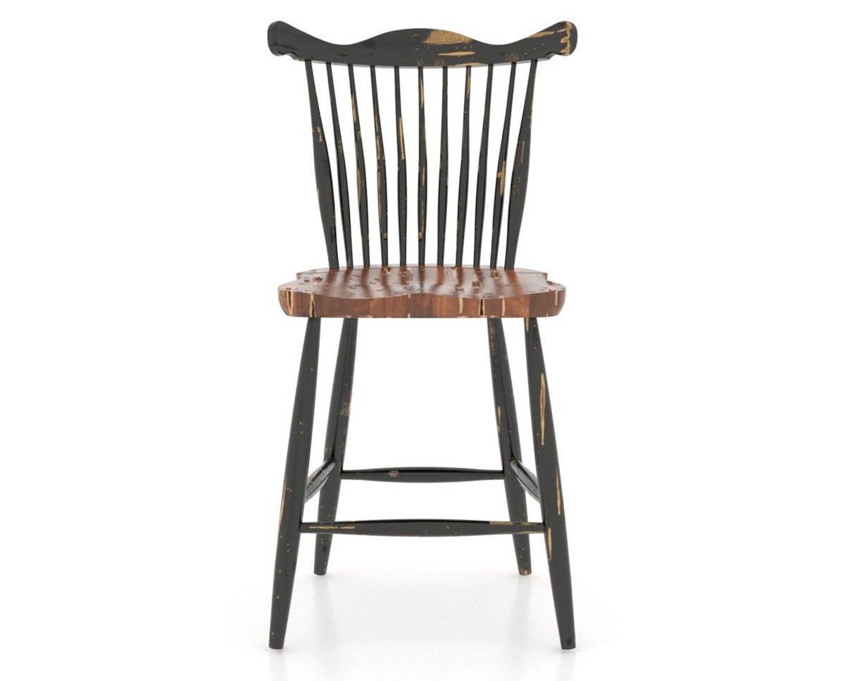 Canadel Champlain Wood Counter Stool 8162 in 63 Black / 33 Spice Washed, front view