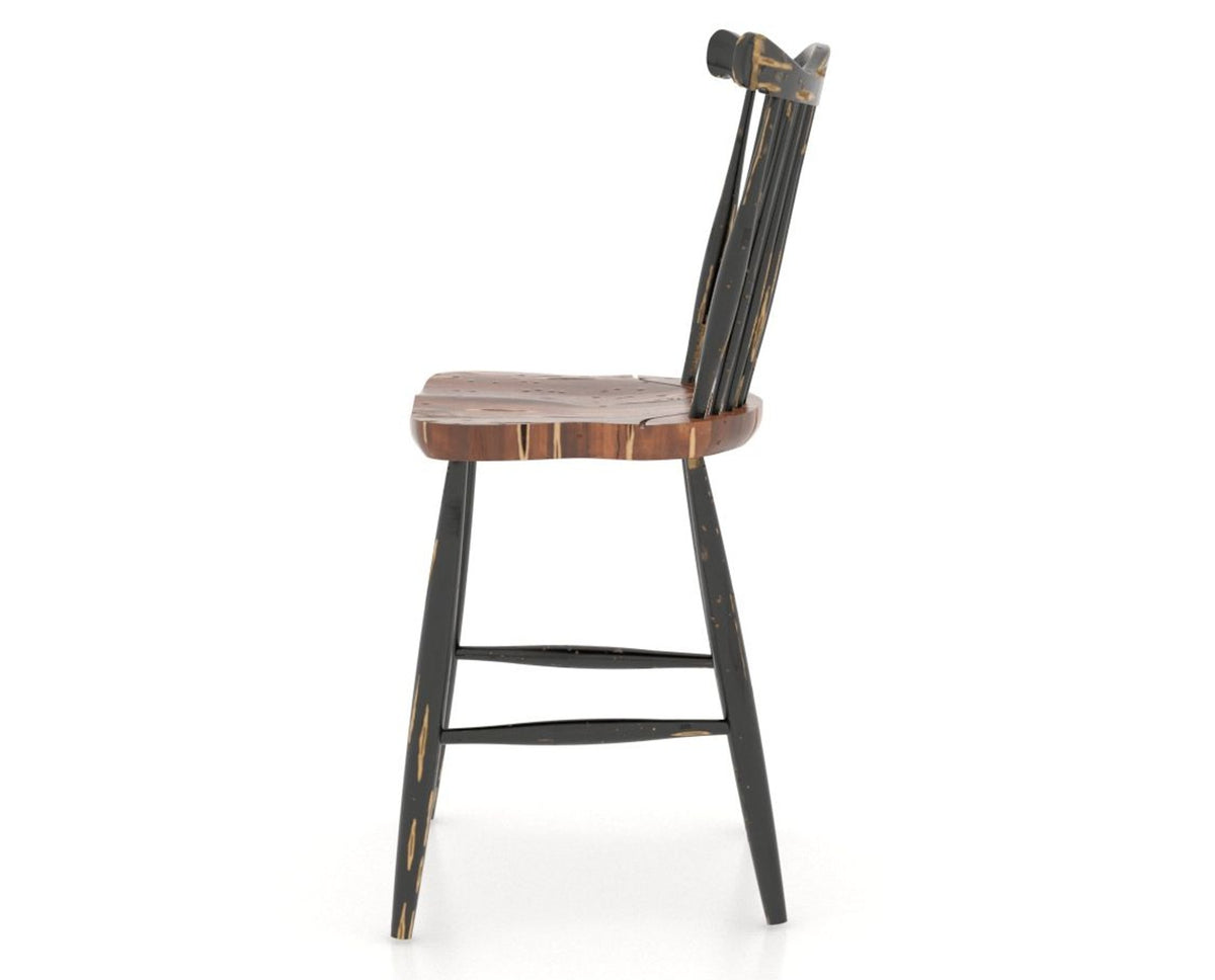 Canadel Champlain Wood Counter Stool 8162 in 63 Black / 33 Spice Washed, side view