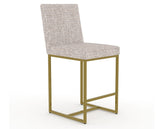 Canadel Modern Upholstered Counter Stool 8174 in FP Crypton® with a gold metal frame, three-quarter view