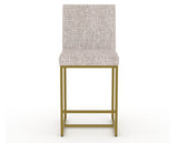 Canadel Modern Upholstered Counter Stool 8174 in FP Crypton® with a gold metal frame, front view