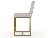 Canadel Modern Upholstered Counter Stool 8174 in FP Crypton® with a gold metal frame, side view