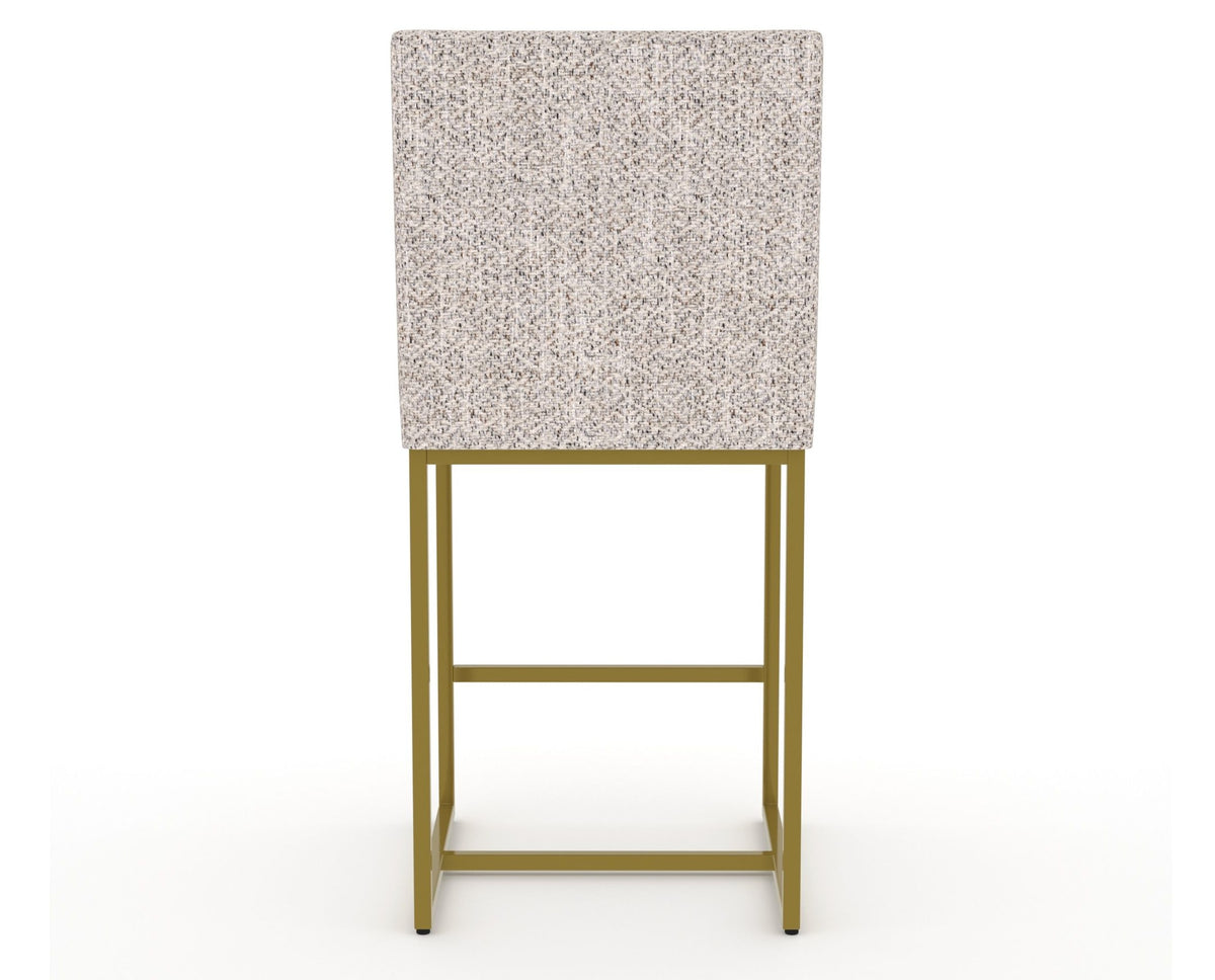 Canadel Modern Upholstered Counter Stool 8174 in FP Crypton® with a gold metal frame, back view