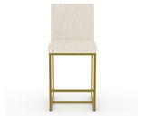 Canadel Modern Upholstered Counter Stool 8174 in FT InsideOut® with a gold metal frame, front view