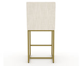 Canadel Modern Upholstered Counter Stool 8174 in FT InsideOut® with a gold metal frame, back view