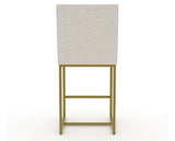 Canadel Modern Upholstered Counter Stool 8174 in TB Fabric with a gold metal frame, back view