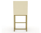 Canadel Modern Upholstered Counter Stool 8174 in XZ Faux Leather with a gold metal frame, back view