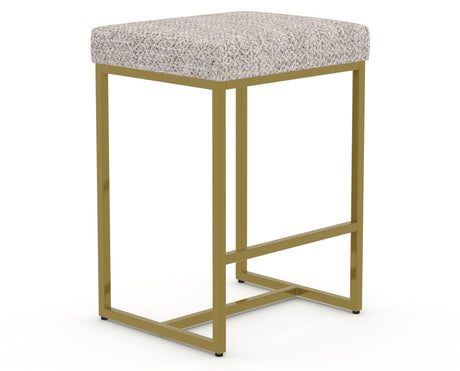 Canadel Modern Upholstered Counter Stool 8176 in FP Crypton® with a gold metal frame, three-quarter view
