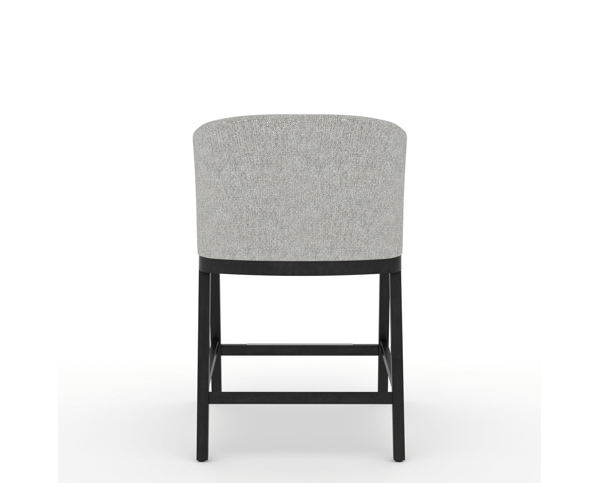Canadel Modern Angle Counter Stool in Dark Smoke, 7C Fabric, back view
