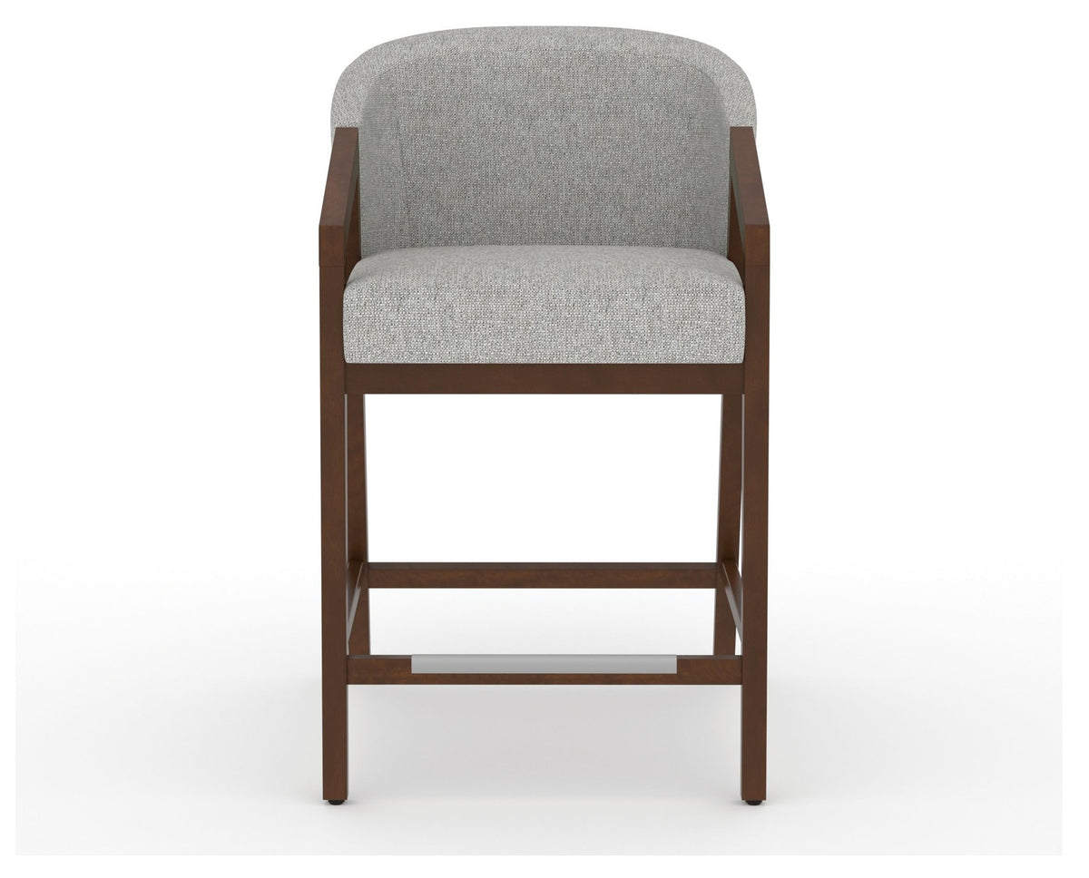 Canadel Modern Angle Counter Stool in Cognac Washed, 7C Fabric, front view