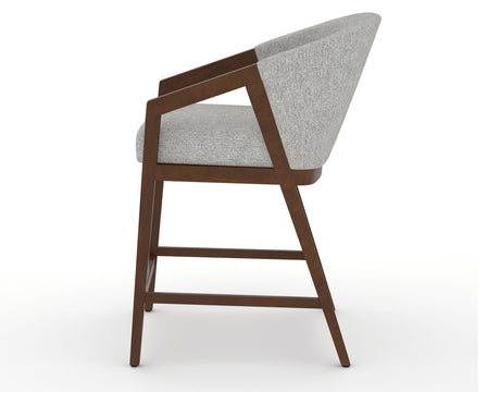 Canadel Modern Angle Counter Stool in Cognac Washed, 7C Fabric, side view