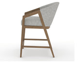 Canadel Modern Angle Counter Stool in Pecan Washed, 7C Fabric, side view