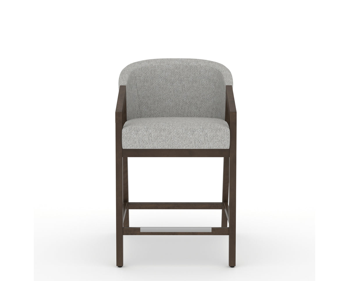 Canadel Modern Angle Counter Stool in Hazelnut Washed, 7C Fabric, front view