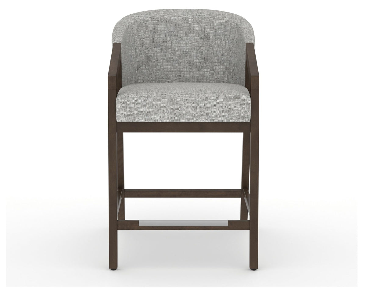 Canadel Modern Angle Counter Stool in Hazelnut Washed, 7C Fabric, front view