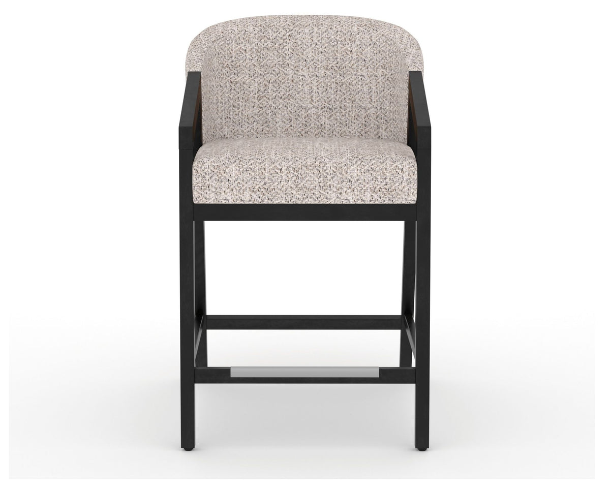 Canadel Modern Angle Counter Stool in Dark Smoke, FP Crypton®, front view