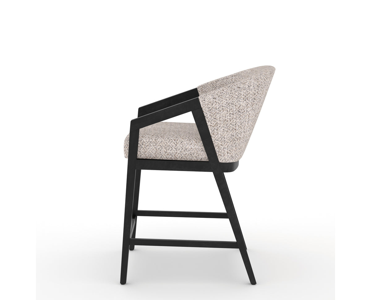 Canadel Modern Angle Counter Stool in Dark Smoke, FP Crypton®, side view
