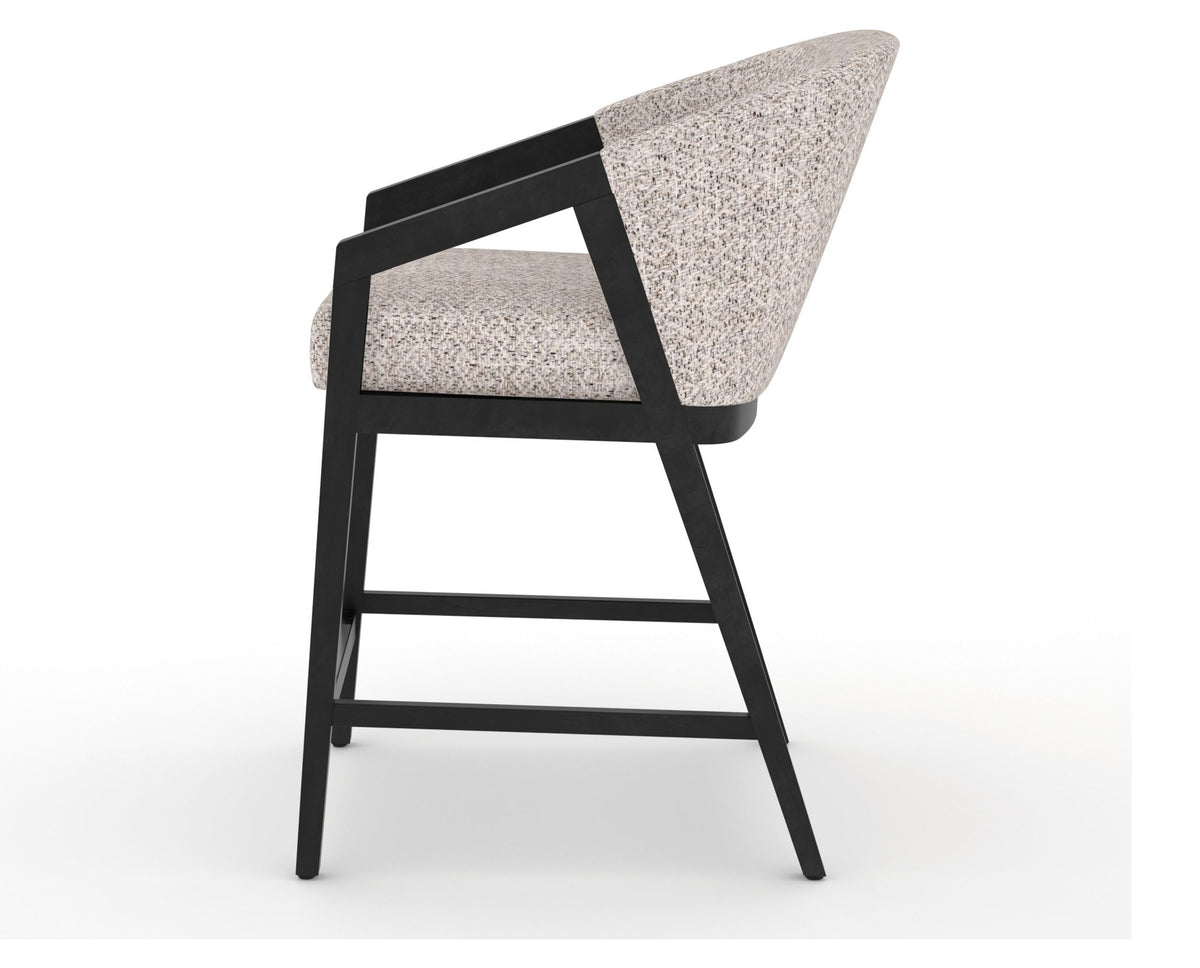 Canadel Modern Angle Counter Stool in Dark Smoke, FP Crypton®, side view