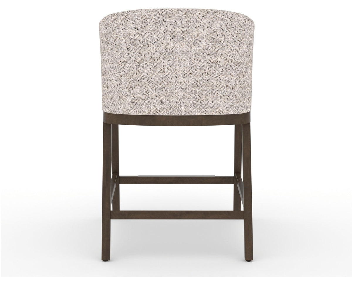 Canadel Modern Angle Counter Stool in Hazelnut Washed, FP Crypton®, back view