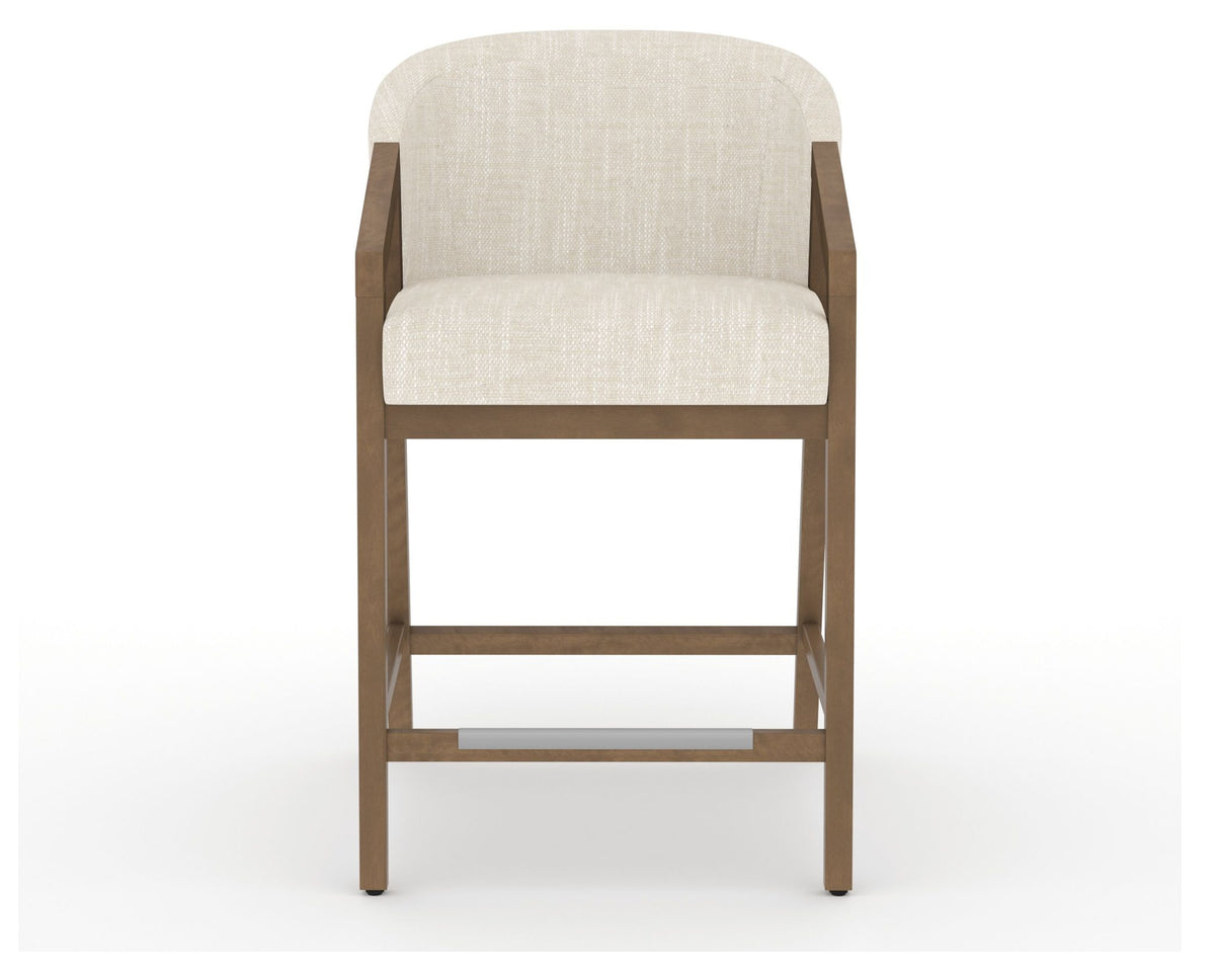 Canadel Modern Angle Counter Stool in Pecan Washed, FT InsideOut®, front view