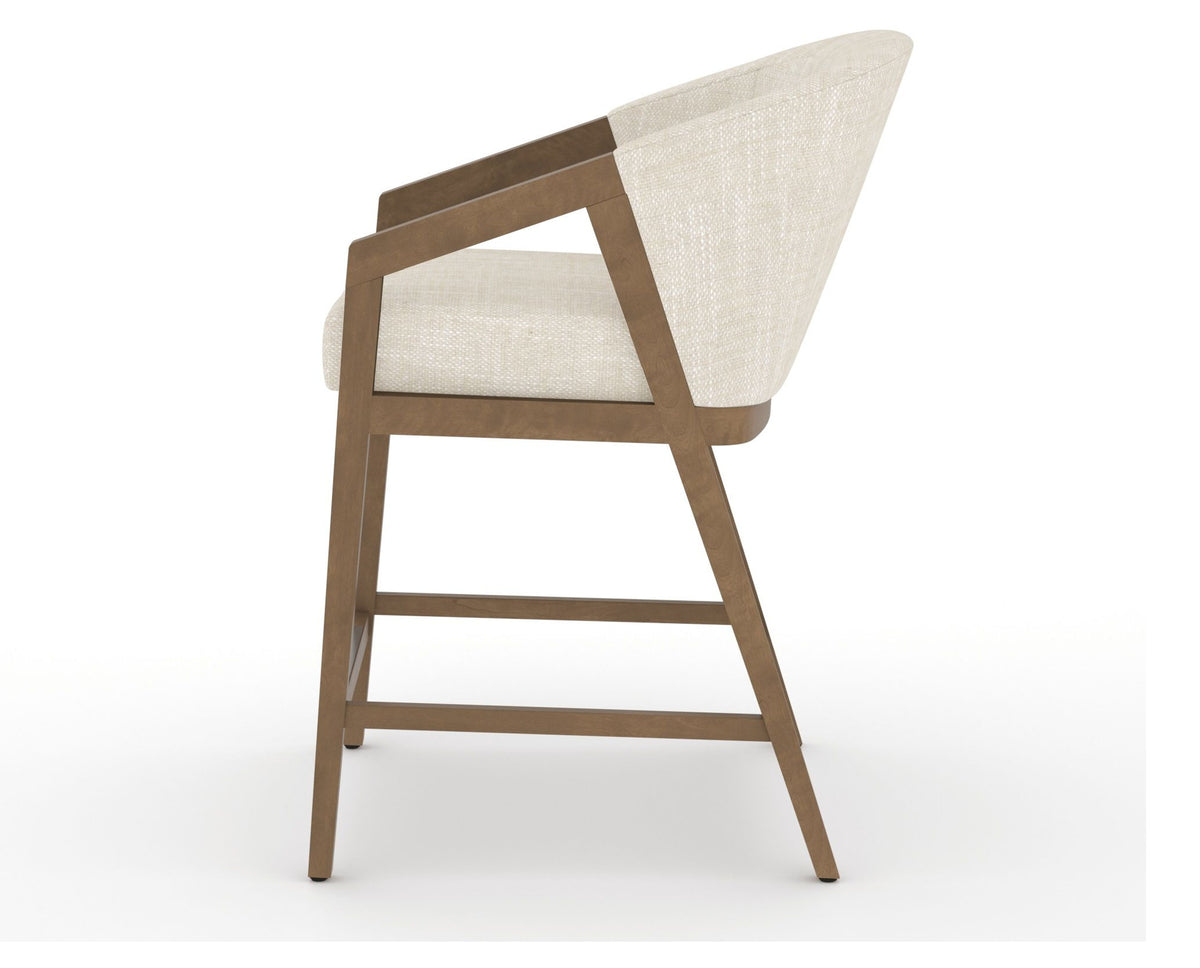 Canadel Modern Angle Counter Stool in Pecan Washed, FT InsideOut®, side view