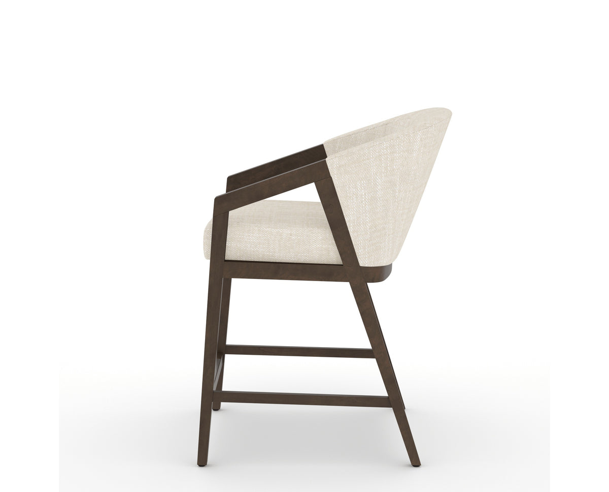 Canadel Modern Angle Counter Stool in Hazelnut Washed, FT InsideOut®, side view