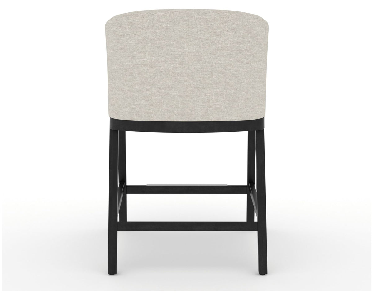 Canadel Modern Angle Counter Stool in Dark Smoke, TB Fabric, back view