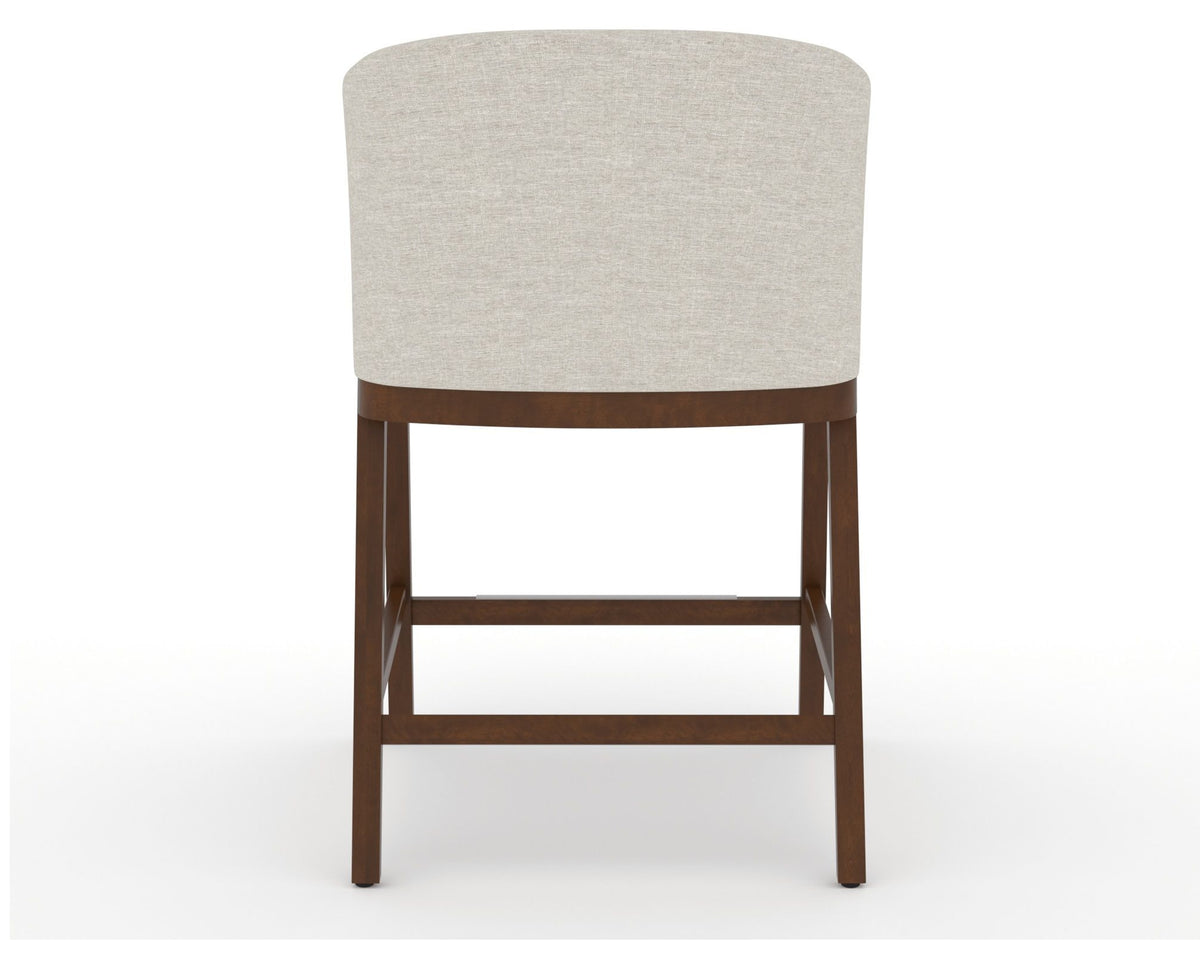 Canadel Modern Angle Counter Stool in Cognac Washed, TB Fabric, back view