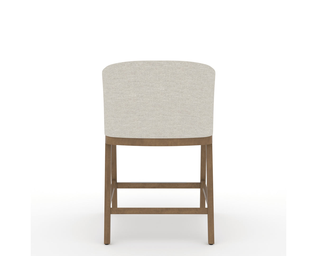 Canadel Modern Angle Counter Stool in Pecan Washed, TB Fabric, back view