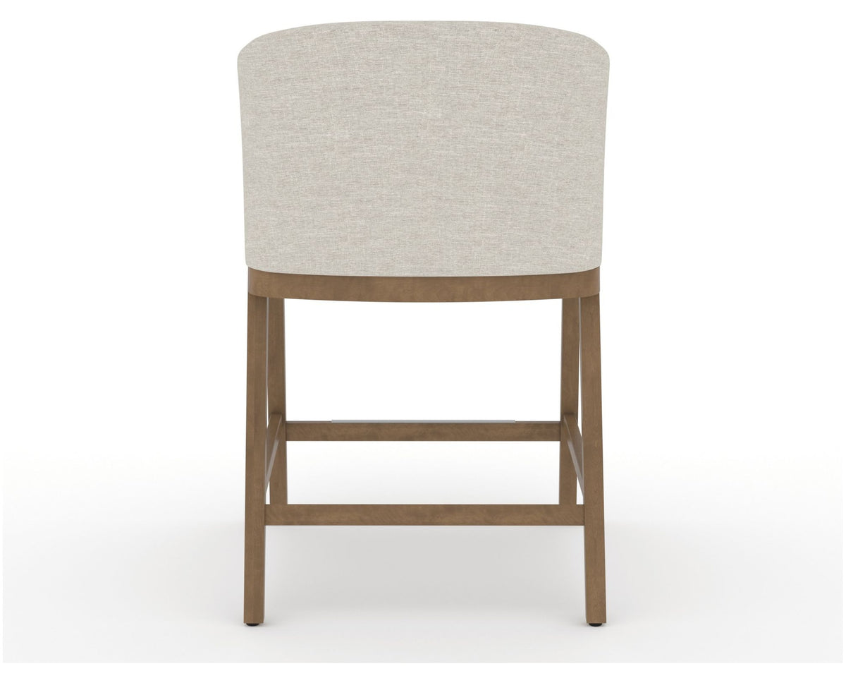 Canadel Modern Angle Counter Stool in Pecan Washed, TB Fabric, back view