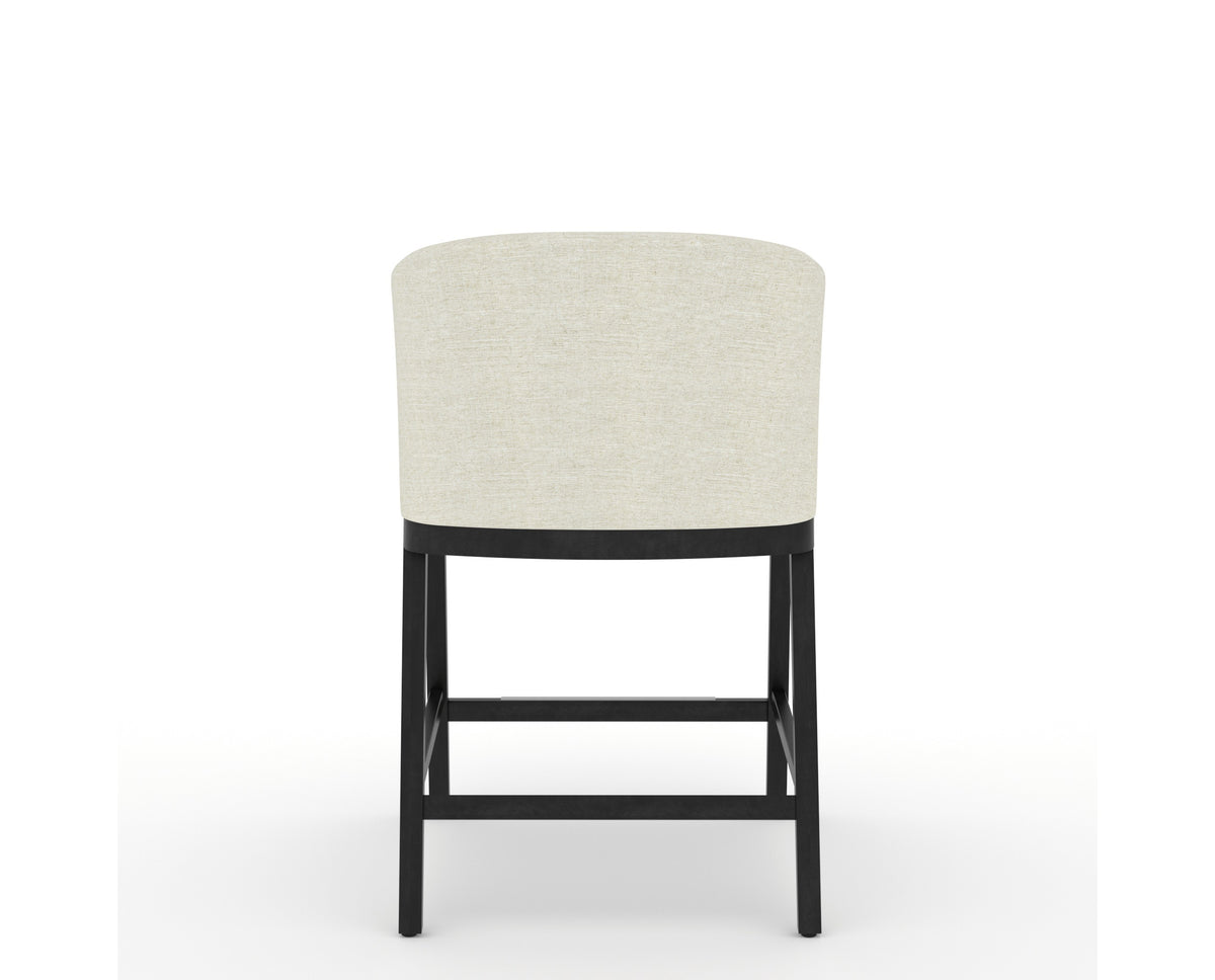 Canadel Modern Angle Counter Stool in Dark Smoke, TW Fabric, back view