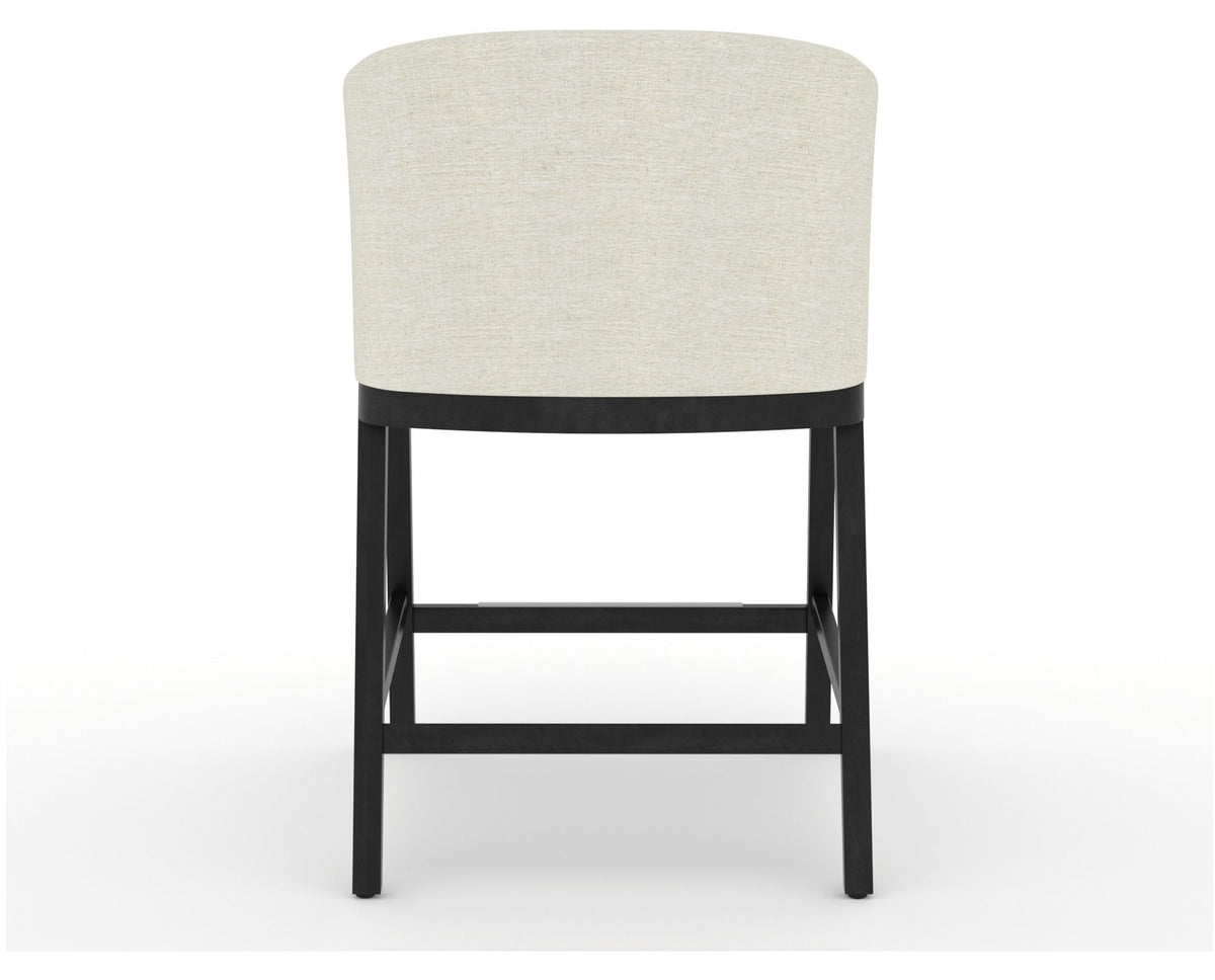 Canadel Modern Angle Counter Stool in Dark Smoke, TW Fabric, back view