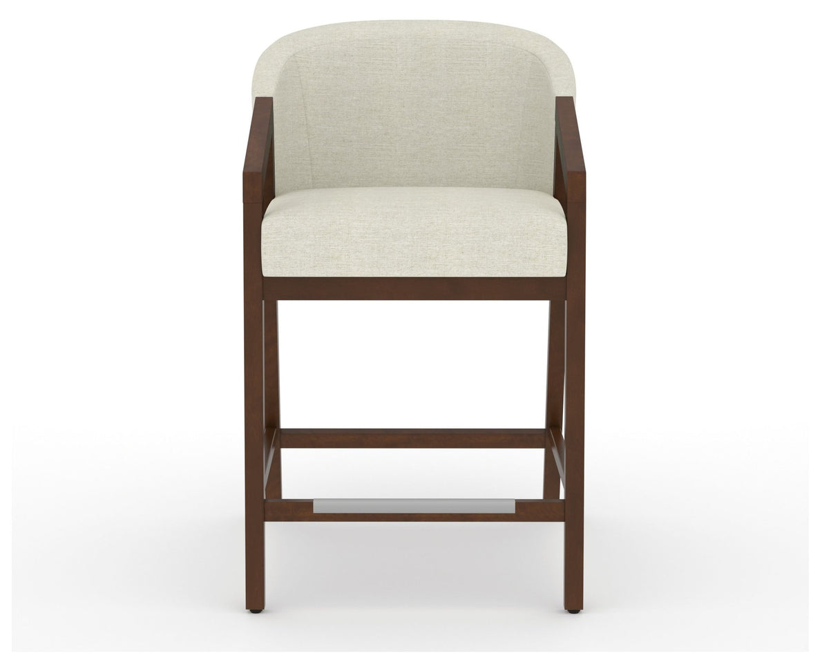 Canadel Modern Angle Counter Stool in Cognac Washed, TW Fabric, front view