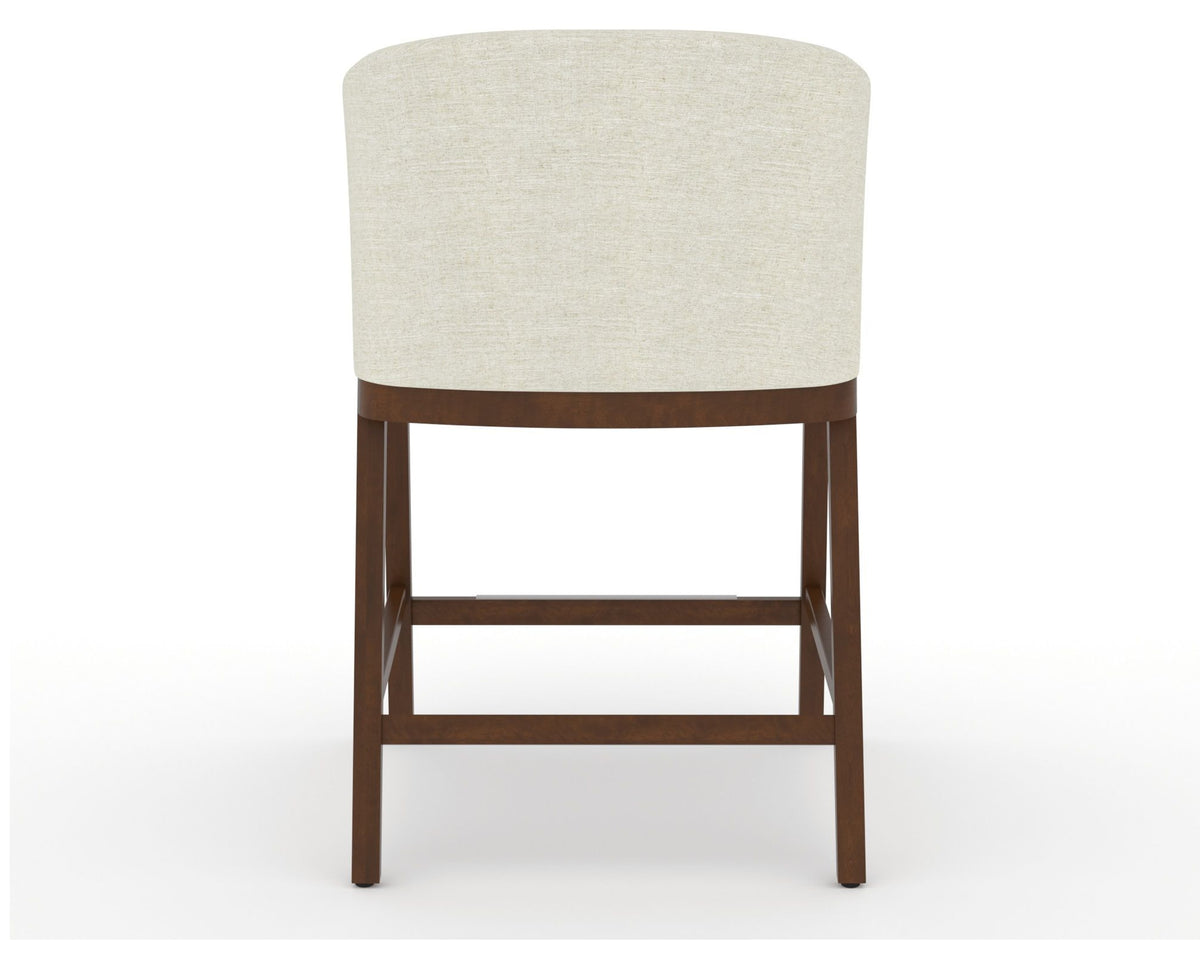 Canadel Modern Angle Counter Stool in Cognac Washed, TW Fabric, back view