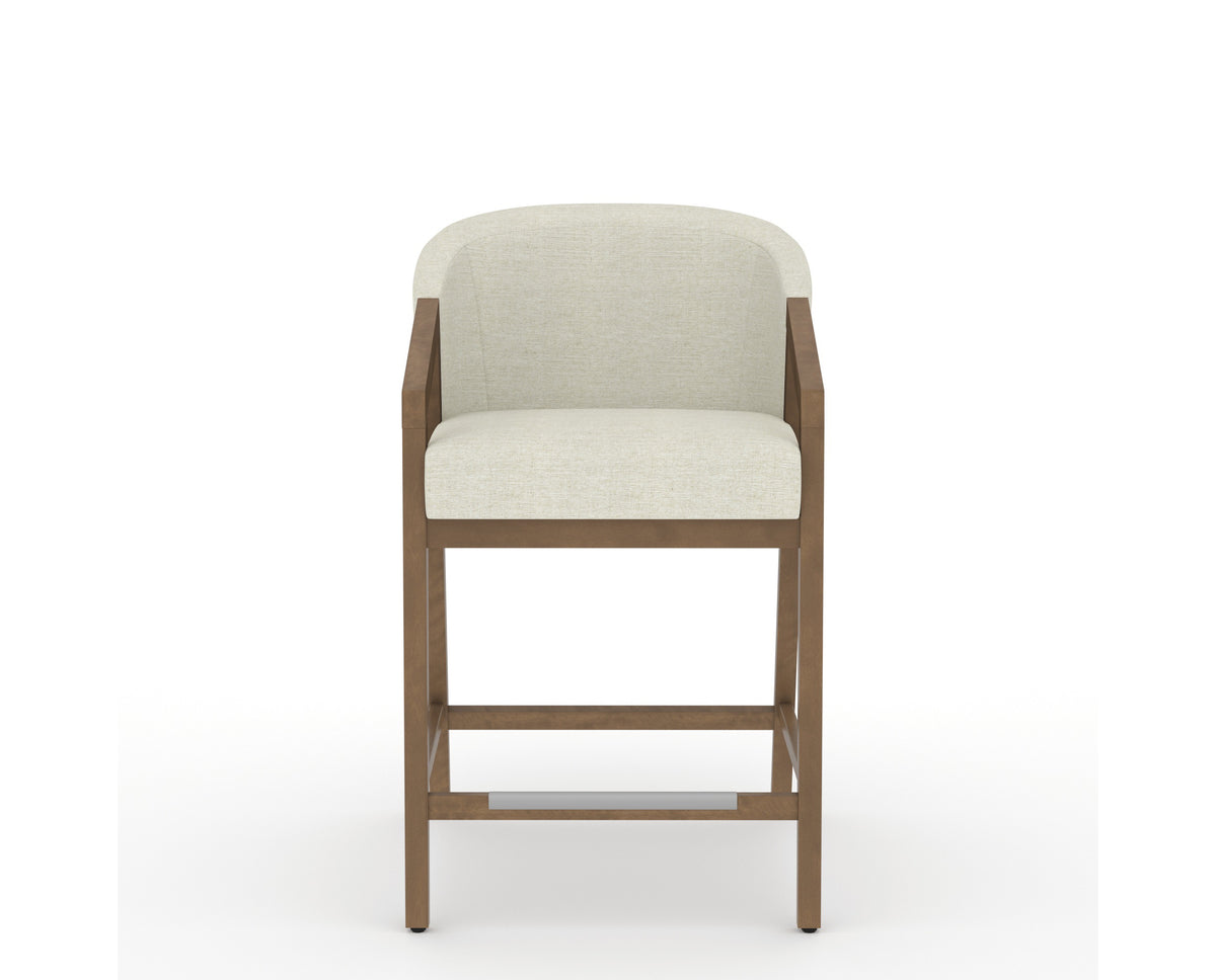 Canadel Modern Angle Counter Stool in Pecan Washed, TW Fabric, front view