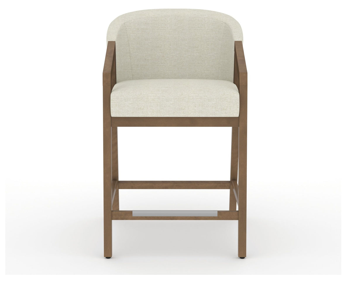 Canadel Modern Angle Counter Stool in Pecan Washed, TW Fabric, front view